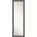 18" x 52" Non-Beveled Rustic Plank Gray Narrow Full Length on The Door Mirror - Amanti Art
