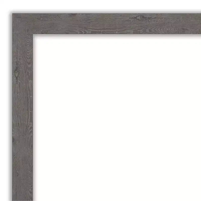 Miroir de porte étroit pleine longueur en planche rustique grise non biseautée de 18" x 52"