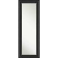 20"x54" Non-Beveled Ridge Black Full Length on The Door Mirror - Amanti Art: Over-the-Door, No Assembly Required