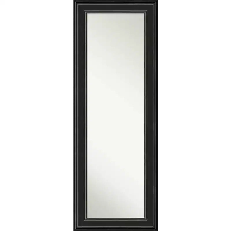 20"x54" Non-Beveled Ridge Black Full Length on The Door Mirror - Amanti Art: Over-the-Door, No Assembly Required