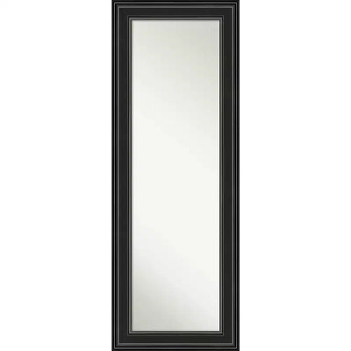 20"x54" Non-Beveled Ridge Black Full Length on The Door Mirror - Amanti Art: Over-the-Door, No Assembly Required