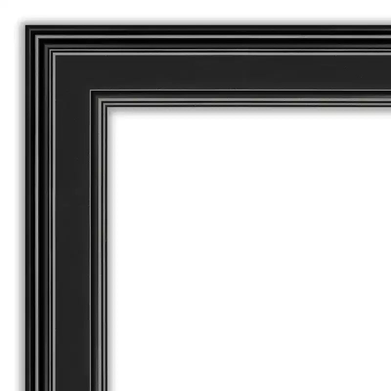 Miroir de porte long non biseauté noir 20 x 54 pouces, à suspendre, aucun assemblage requis