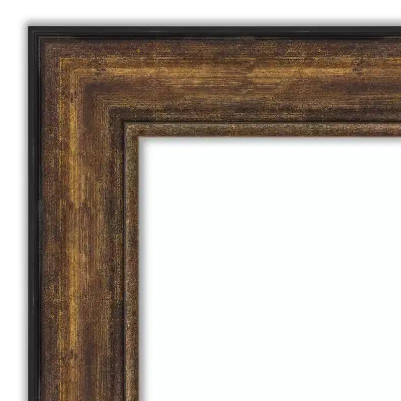 Miroir mural en bronze de 112 x 81 cm pour salle de bal sans biseau : cadre en polystyrène, décoration moderne