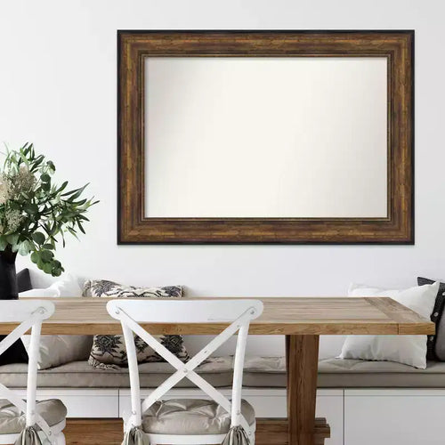 Miroir mural en bronze de 112 x 81 cm pour salle de bal sans biseau : cadre en polystyrène, décoration moderne