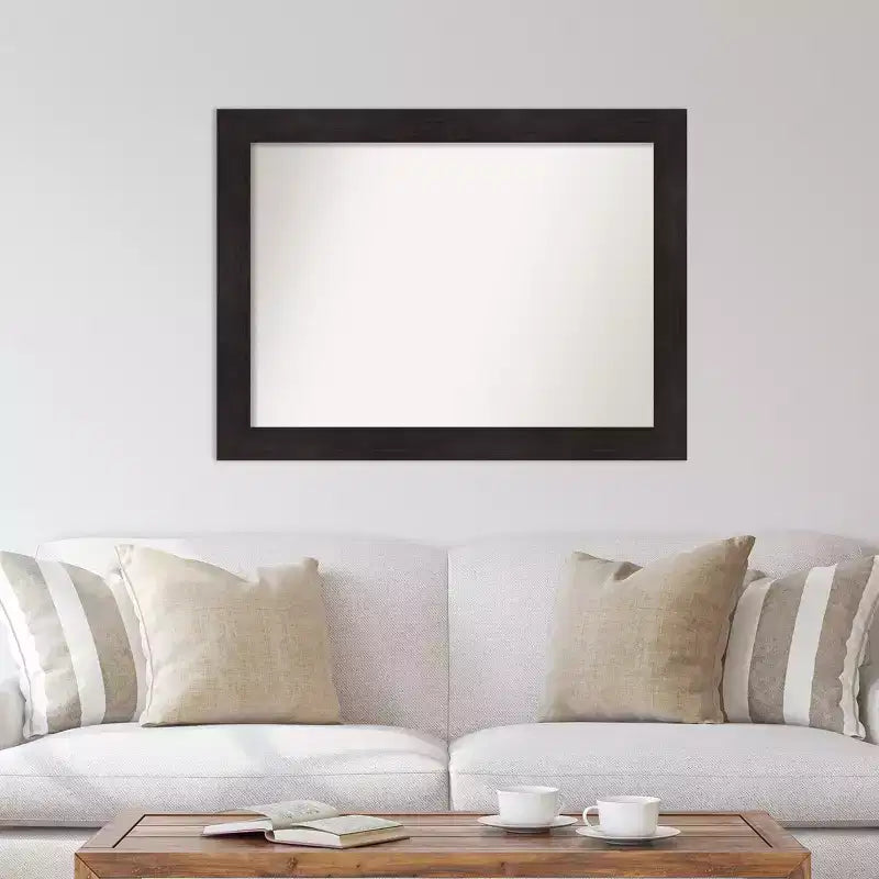 Miroir mural espresso non biseauté 44" x 33", décoration moderne, quincaillerie de montage incluse