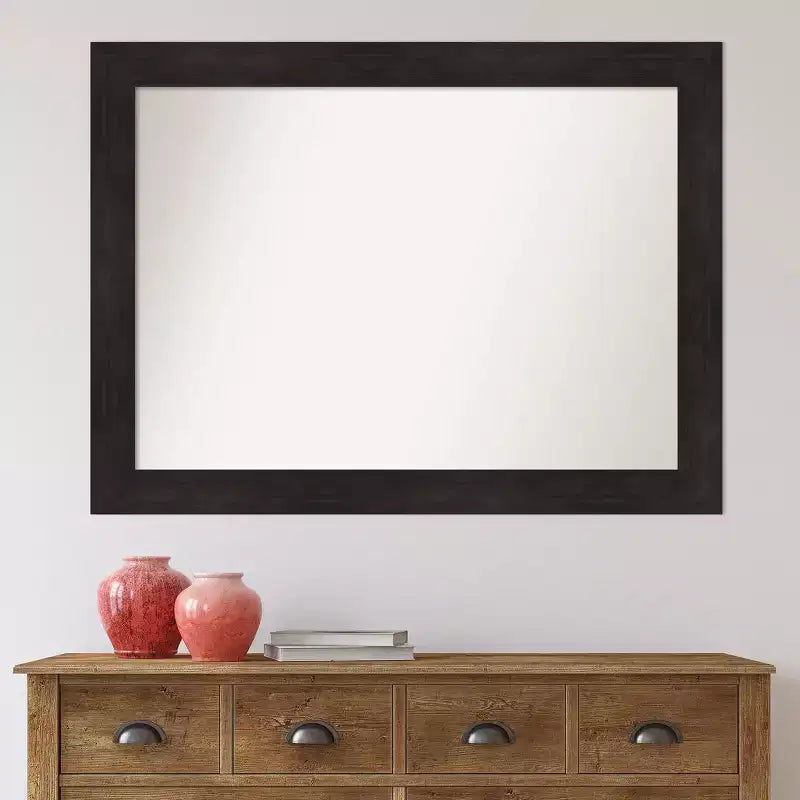 Miroir mural espresso non biseauté 44" x 33", décoration moderne, quincaillerie de montage incluse