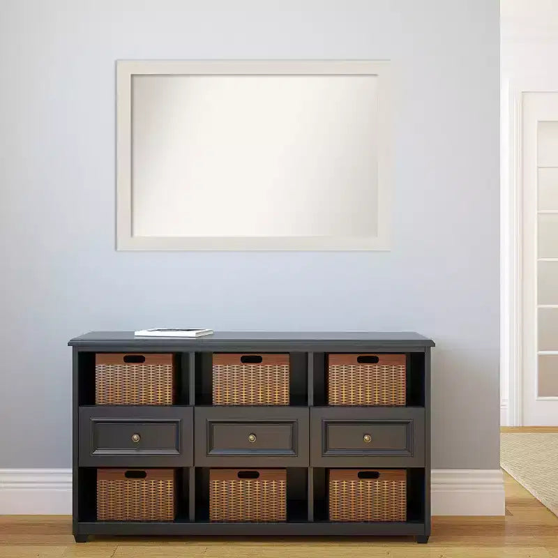 Miroir mural étroit blanc rustique en planches, non biseauté, pour salle de bain, 40" x 28" : Matériel de montage inclus