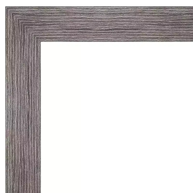 Miroir mural étroit pour salle de bain, motif rayé, gris, 32" x 26", sans biseau : Rectangulaire moderne, cadre en polystyrène, fixation murale