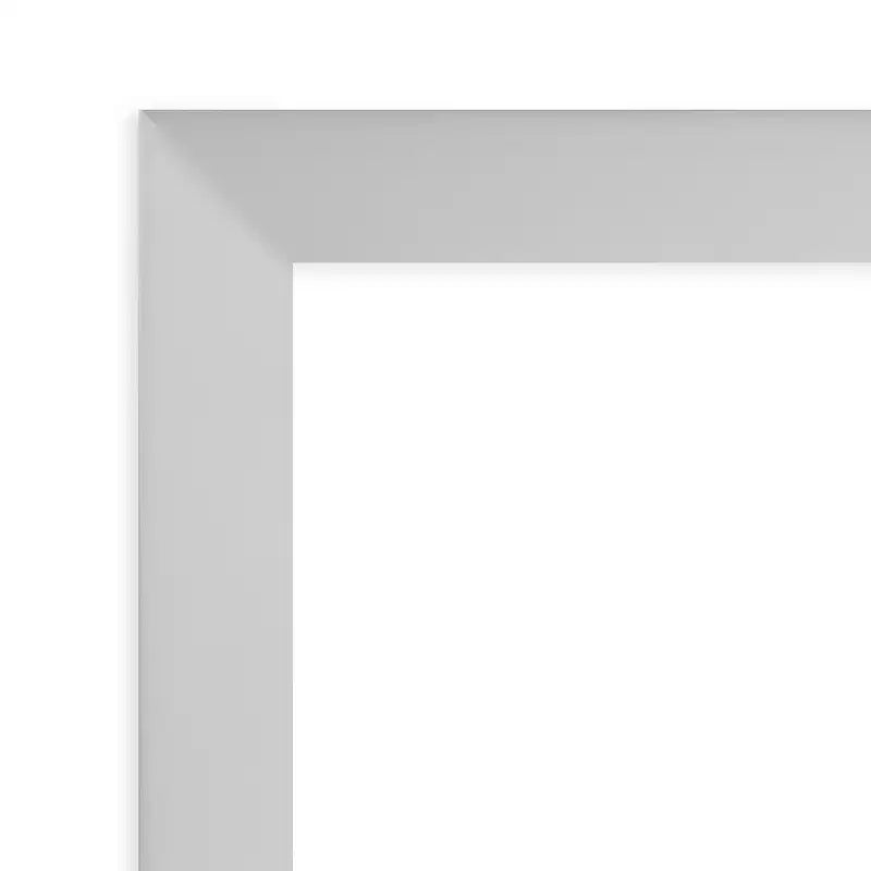 Miroir mural de salle de bain en bois, 39 po x 27 po, non biseauté, faible lustre, argent, rectangulaire moderne, fixation murale, quincaillerie incluse