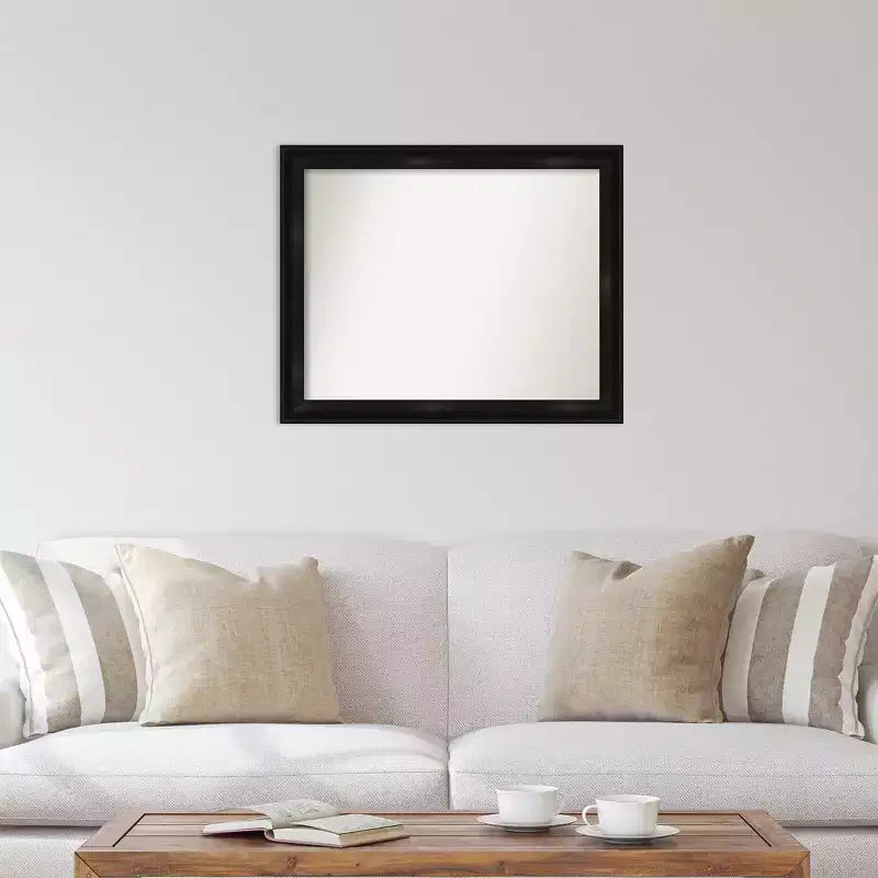 Miroir mural 32" x 26" grand noir étroit sans biseau