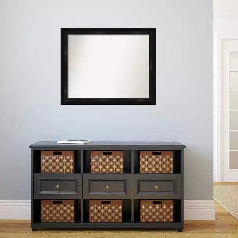 Miroir mural 32" x 26" grand noir étroit sans biseau