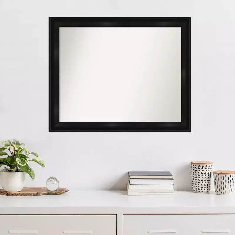 Miroir mural 32" x 26" grand noir étroit sans biseau