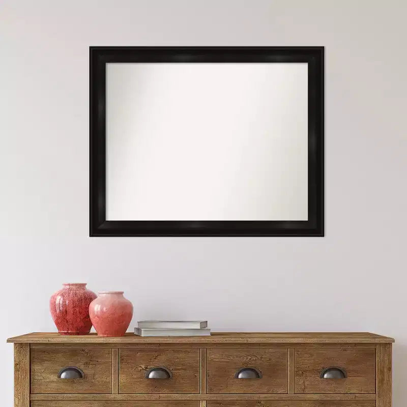 Miroir mural 32" x 26" grand noir étroit sans biseau