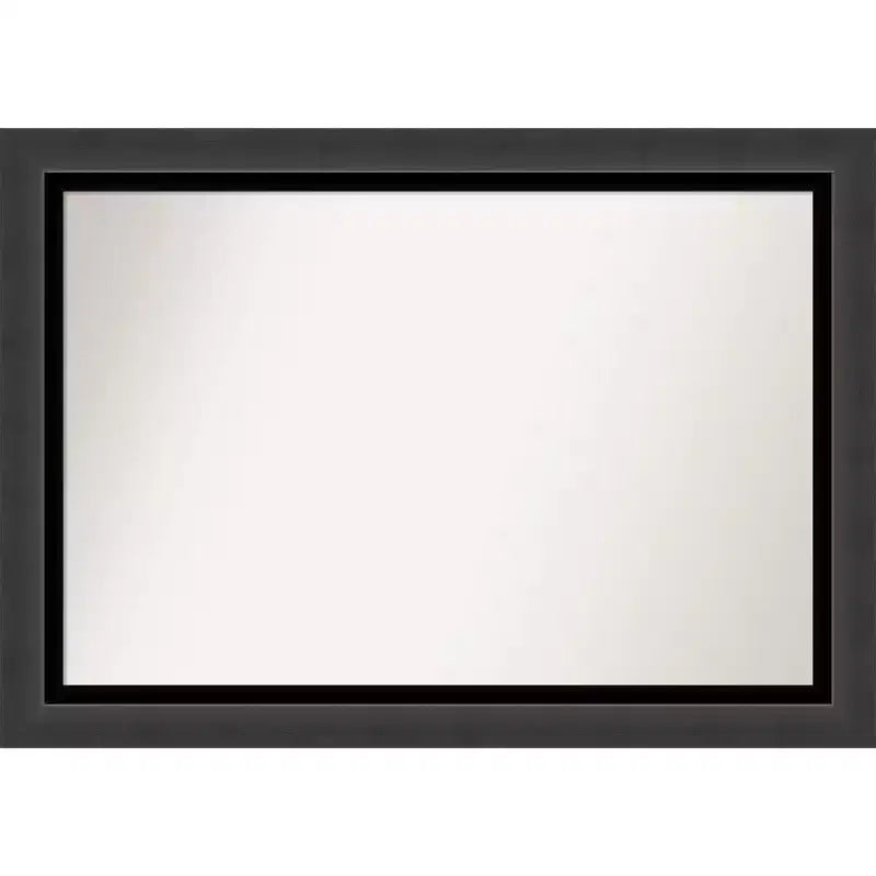 41" x 29" Non-Beveled Tuxedo Black Bathroom Wall Mirror - Amanti Art: Modern Rectangle, Polystyrene Frame, Wall Mounted