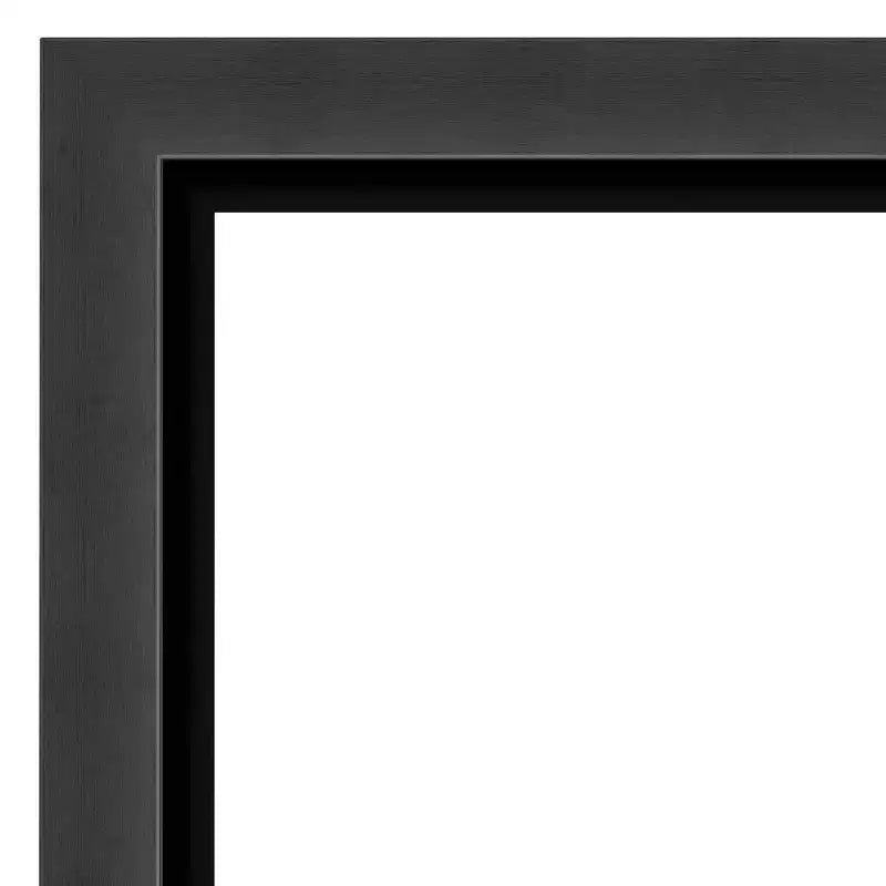 Miroir mural de salle de bain noir tuxedo non biseauté 41" x 29" : rectangle moderne, cadre en polystyrène, fixation murale
