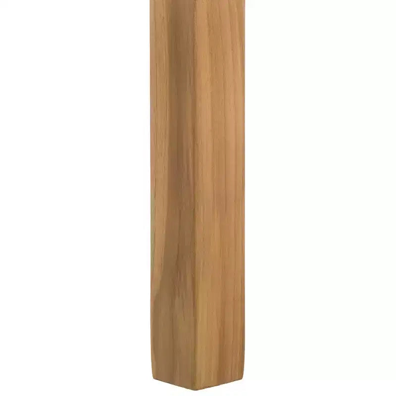 Chaise de salle à manger sans accoudoirs, structure en teck avec assise en cuir cognac
