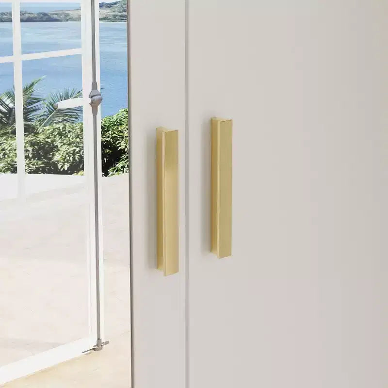 Organisateur de vêtements de garde-robe multi-rangements avec miroir et tringles de suspension