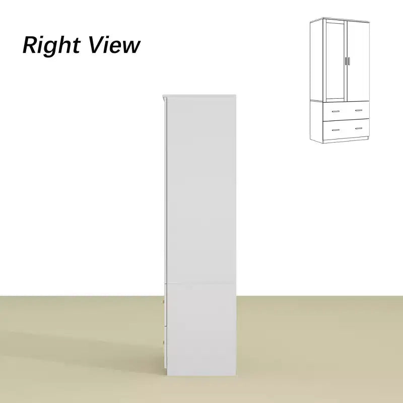 Organisateur de vêtements de garde-robe multi-rangements avec miroir et tringles de suspension