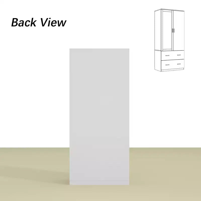 Organisateur de vêtements de garde-robe multi-rangements avec miroir et tringles de suspension