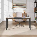 Bureau d'ordinateur 63 pouces, grand bureau de travail avec cadre en métal, bureau de jeu moderne, poste de travail d'écriture robuste pour l'étude, le bureau à domicile, la chambre à coucher