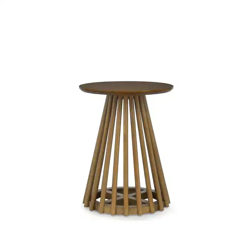 Table basse ronde en bois de 15,75 po