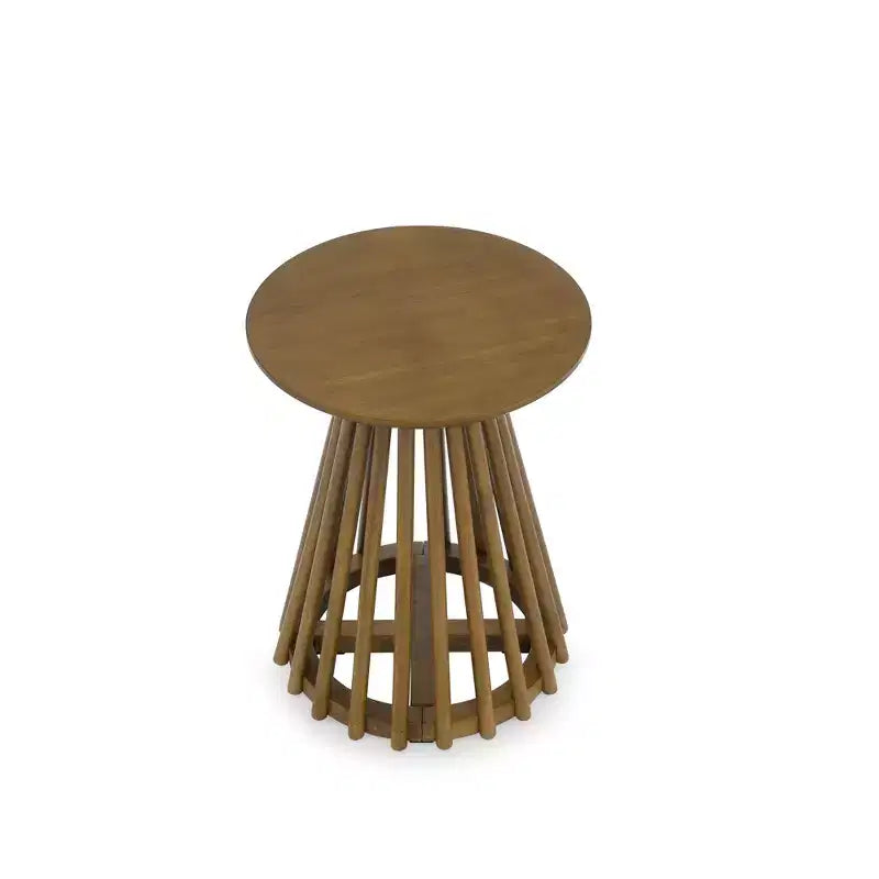 Table basse ronde en bois de 15,75 po