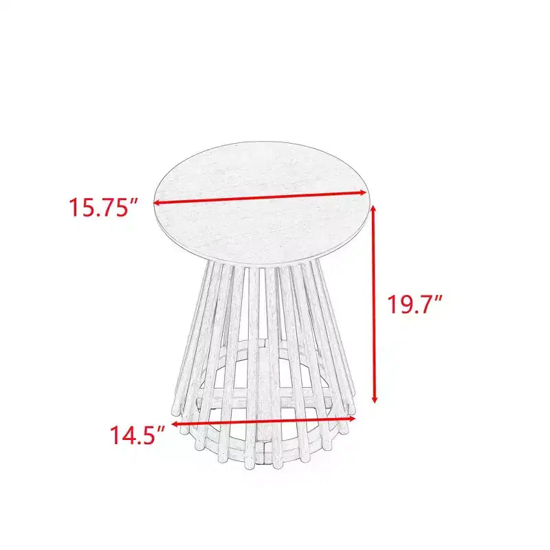 Table basse ronde en bois de 15,75 po