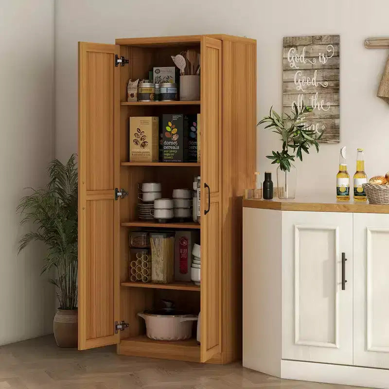 Garde-manger de cuisine, meuble de rangement autonome à 5 niveaux avec 2 étagères réglables pour salle à manger, salon