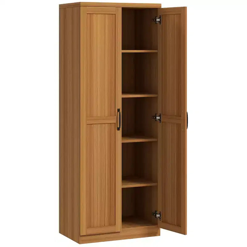 Garde-manger de cuisine, meuble de rangement autonome à 5 niveaux avec 2 étagères réglables pour salle à manger, salon