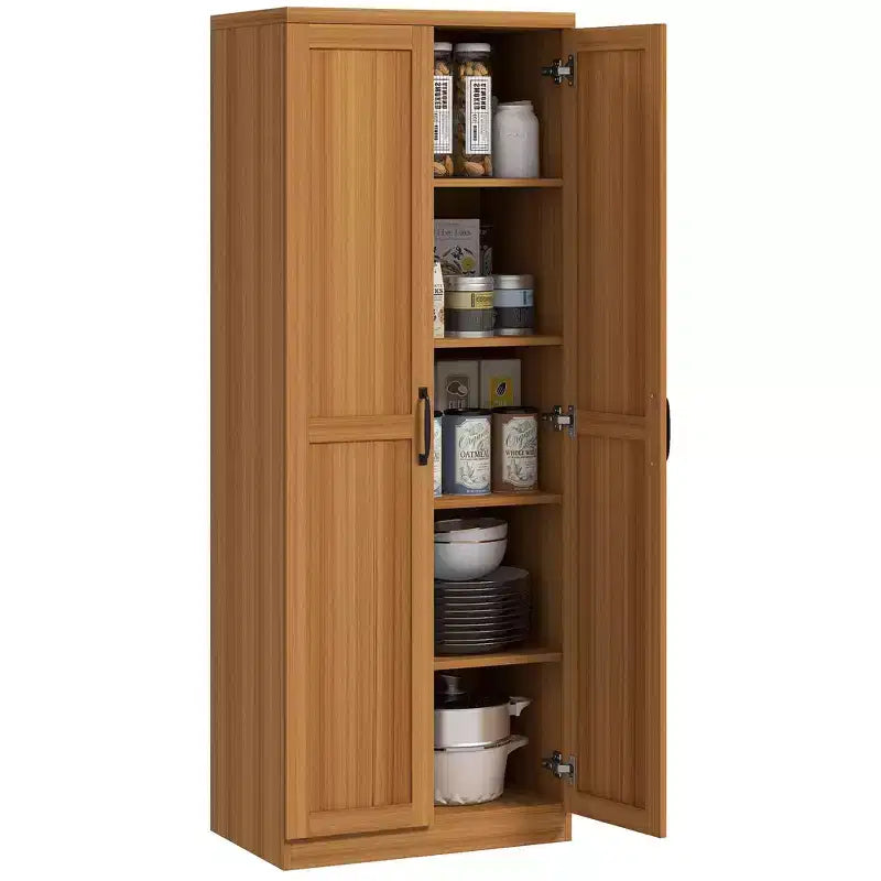 Garde-manger de cuisine, meuble de rangement autonome à 5 niveaux avec 2 étagères réglables pour salle à manger, salon