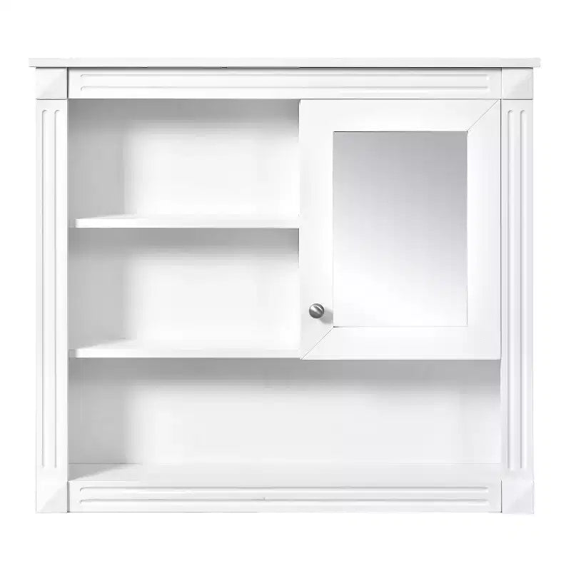 Meuble haut de salle de bain 32" avec miroir, étagères réglables et 4 étagères de rangement