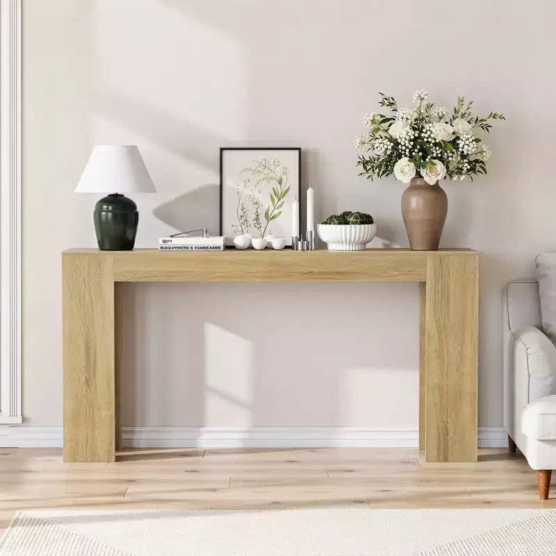Table console extra longue de 160 cm, table de canapé de ferme, table d'entrée étroite pour couloir, salon, capacité de 90 kg