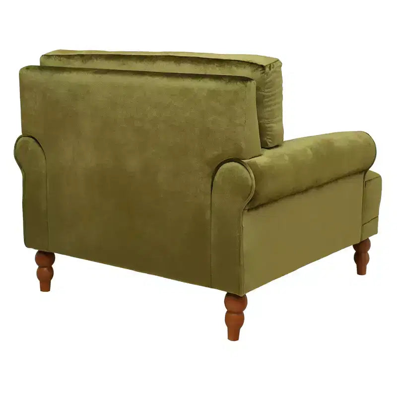 Fauteuil d'appoint surdimensionné avec accoudoirs circulaires et coussin lombaire