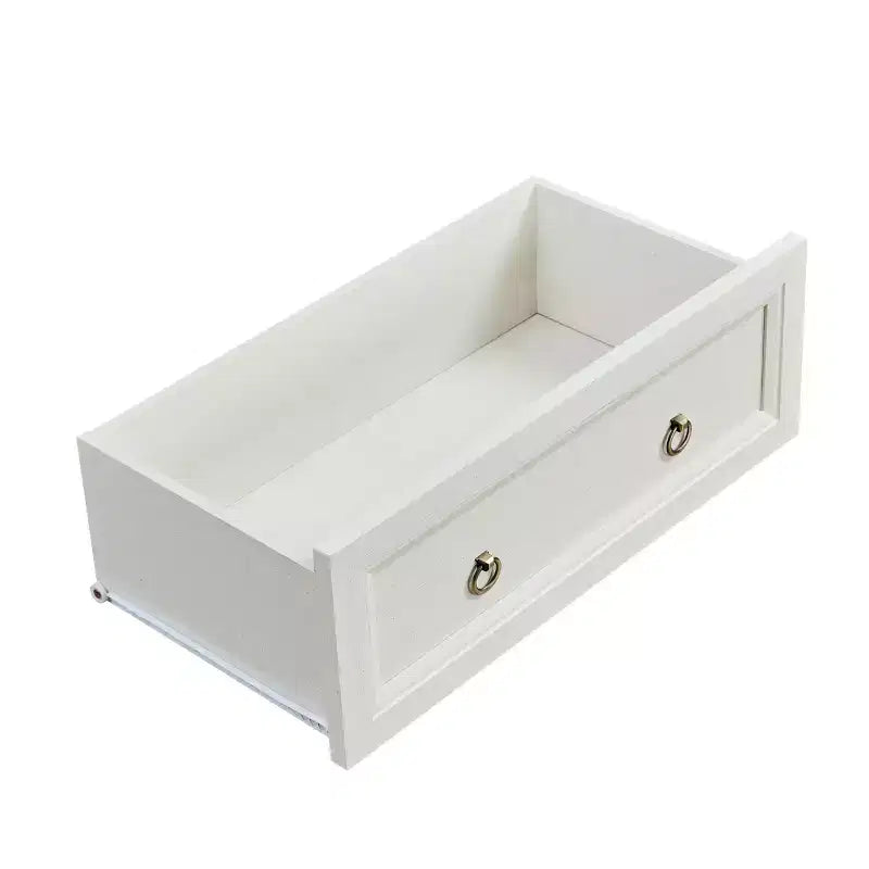 Commode moderne en bois avec tiroirs et poignées rondes en métal