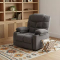 Fauteuil inclinable chauffant et massant 37" gris en similicuir avec assistance au levage et port USB