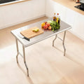 Table pliante commerciale en acier inoxydable de 48 x 24 pouces | Table de préparation robuste pour restaurant, traiteur et cuisine à domicile