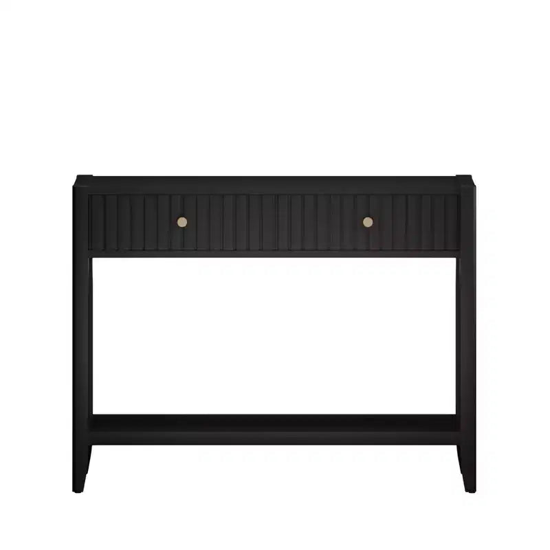 Console Table Table d'entrée de canapé Table d'appoint de rangement avec tiroirs et étagère, Noir