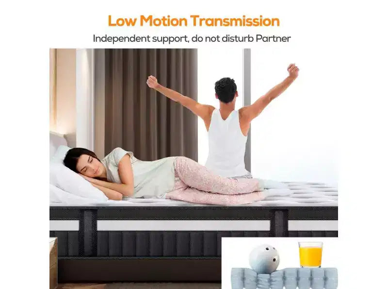 Liquidation de matelas : 14 matelas hybrides queen size - mousse à mémoire de forme et ressorts ensachés individuellement, soulagement de la pression, certifié CertiPUR-US, fermeté moyenne