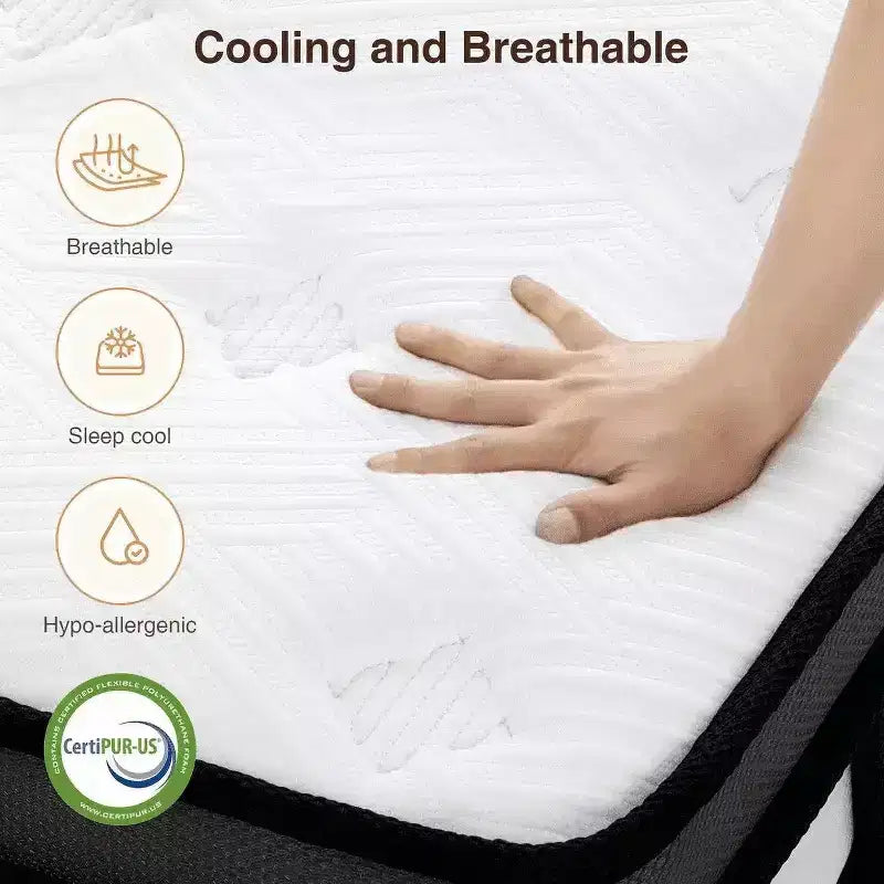 Liquidation de matelas : 14 matelas hybrides queen size - mousse à mémoire de forme et ressorts ensachés individuellement, soulagement de la pression, certifié CertiPUR-US, fermeté moyenne