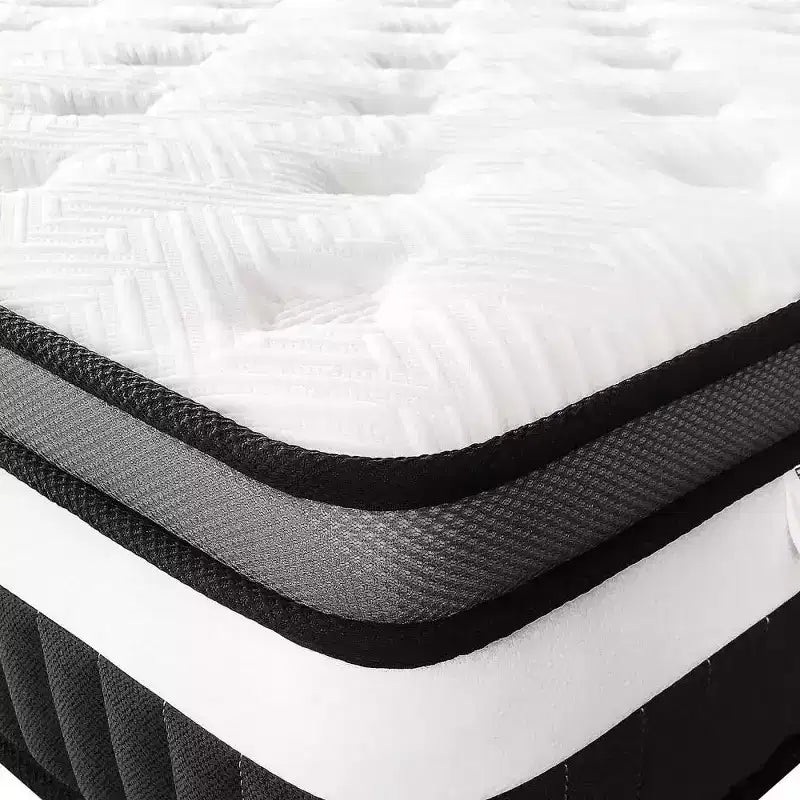 Liquidation de matelas : 14 matelas hybrides queen size - mousse à mémoire de forme et ressorts ensachés individuellement, soulagement de la pression, certifié CertiPUR-US, fermeté moyenne