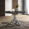 GDFStudio Iris Farmhouse 47 Round Pedestal Wood Dining Table