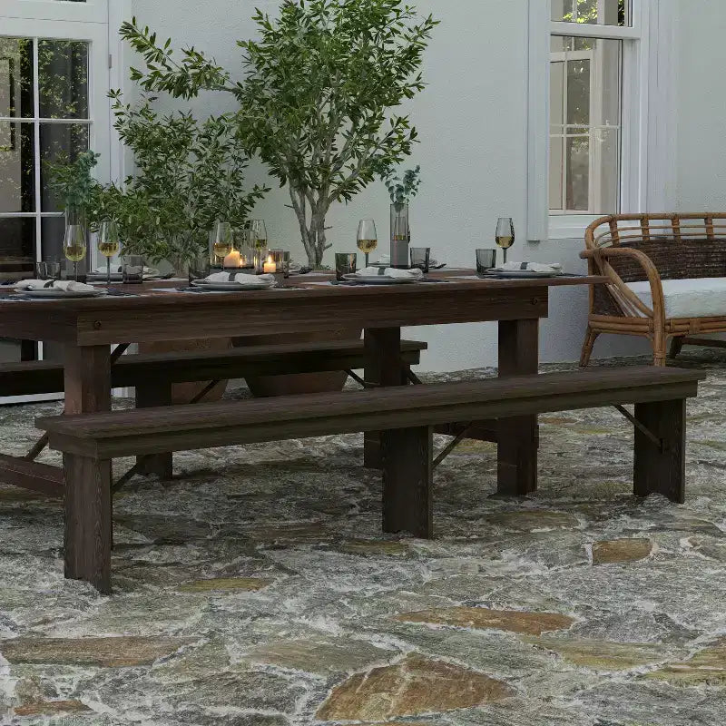 Banc pliant de style campagnard en pin massif 96 x 12