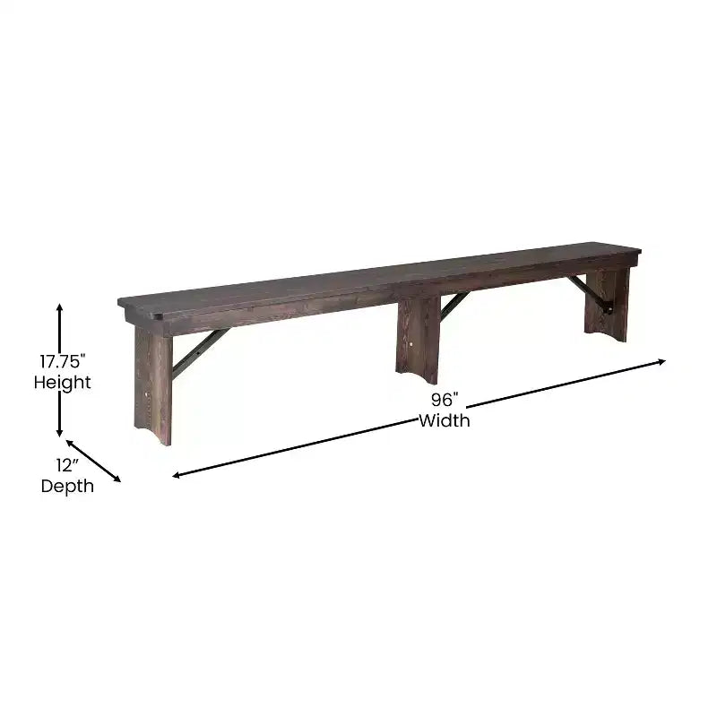 Banc pliant de style campagnard en pin massif 96 x 12