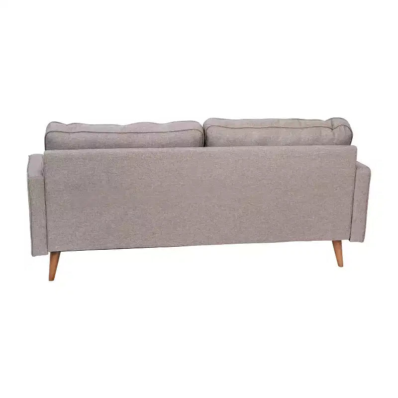 Canapé capitonné de style Mid-Century Modern avec ressorts ensachés, pieds en bois et coussins de dossier amovibles