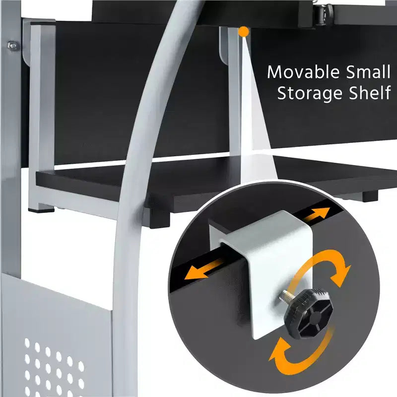 Bureau informatique à 3 niveaux avec station de charge pour le bureau à domicile