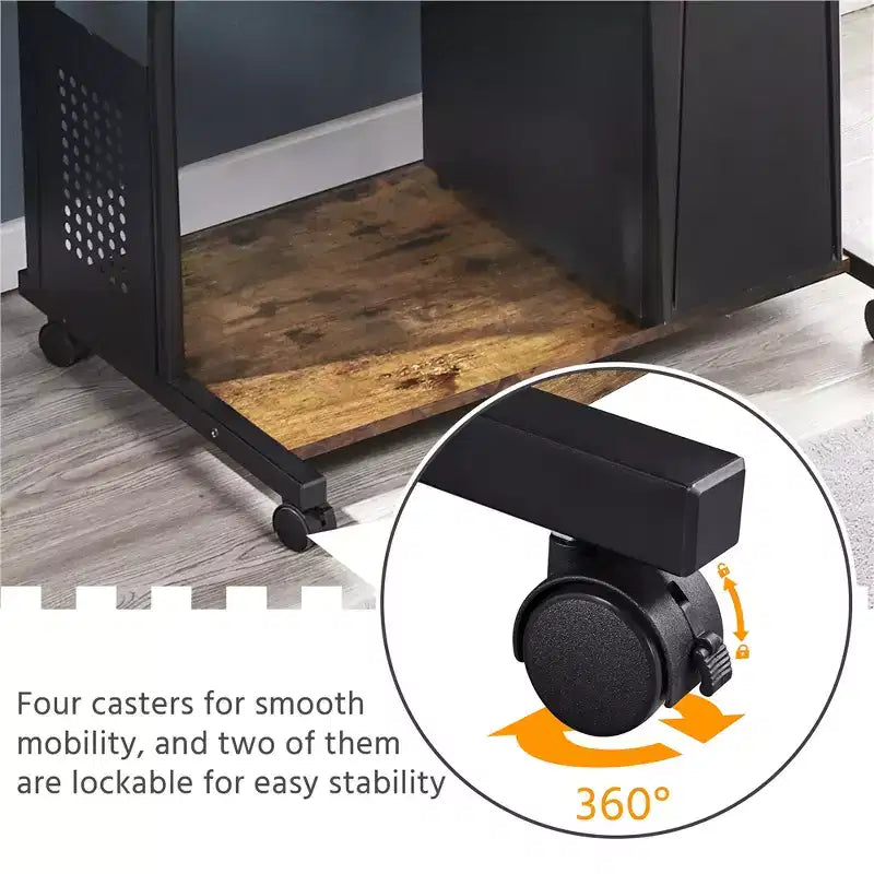 Bureau informatique à 3 niveaux avec station de charge pour le bureau à domicile